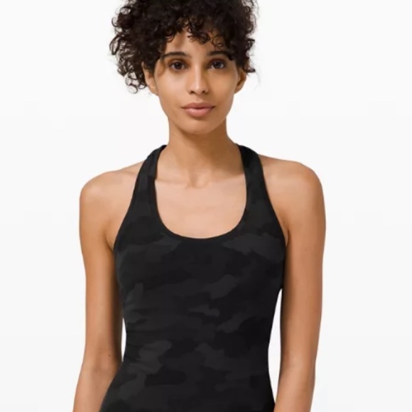 Lululemon Cropped Cool Racerback Tank - Black Camo - Picture 4 of 9